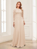 Ophelia Rue Champagne back view mother of the bride dress