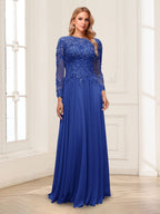 Ophelia Rue Royal Blue back view mother of the bride dress