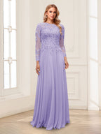 Lorelei lilac front view mother of the bride dress
