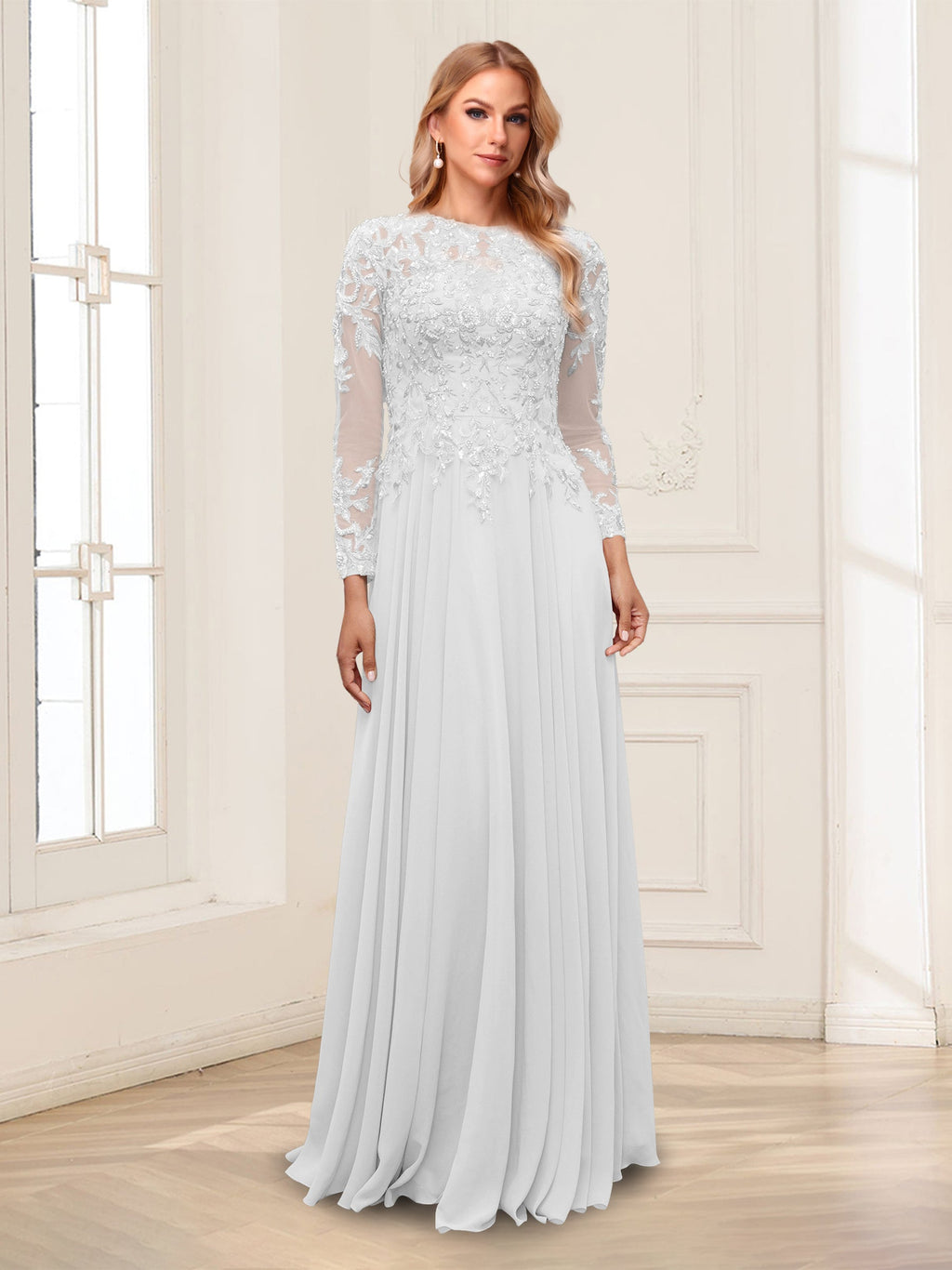 Lorelei ivory alternate front view 2 mother of the bride dress