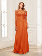 Lorelei orange front view mother of the bride dress