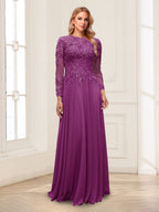 Lorelei orchid front view mother of the bride dress