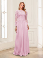 Ophelia Rue Rose Pink front view mother of the bride dress