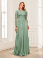 Ophelia Rue Sage Green back view mother of the bride dress