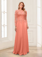 Lorelei coral alternate front view 2 mother of the bride dress