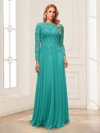 Ophelia Rue Turquoise back view mother of the bride dress