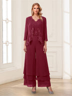 Mila Elise Burgundy back view mother of the bride dress