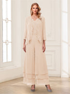 Mila Elise Champagne back view mother of the bride dress