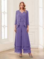 Mila Elise Lilac front view mother of the bride dress