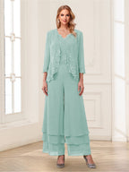 Mila Elise Pool Blue front view mother of the bride dress