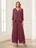 Mila Elise Plum front view mother of the bride dress
