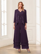Mila Elise Plum back view mother of the bride dress