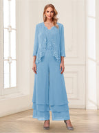 Mila Elise Sky Blue side view mother of the bride dress