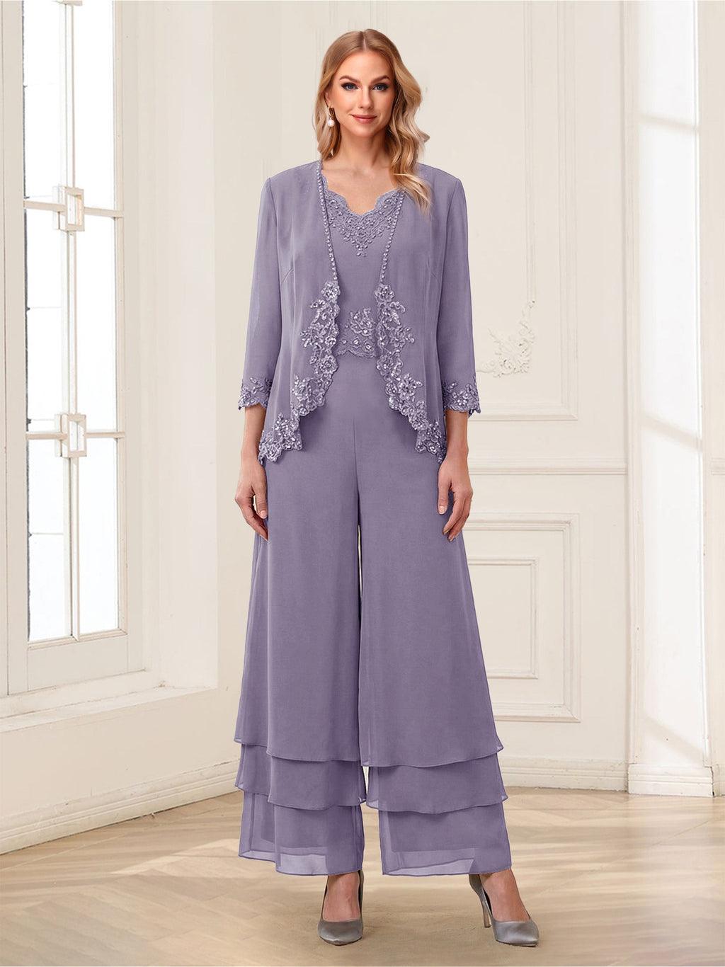 Mila Elise Wisteria back view mother of the bride dress