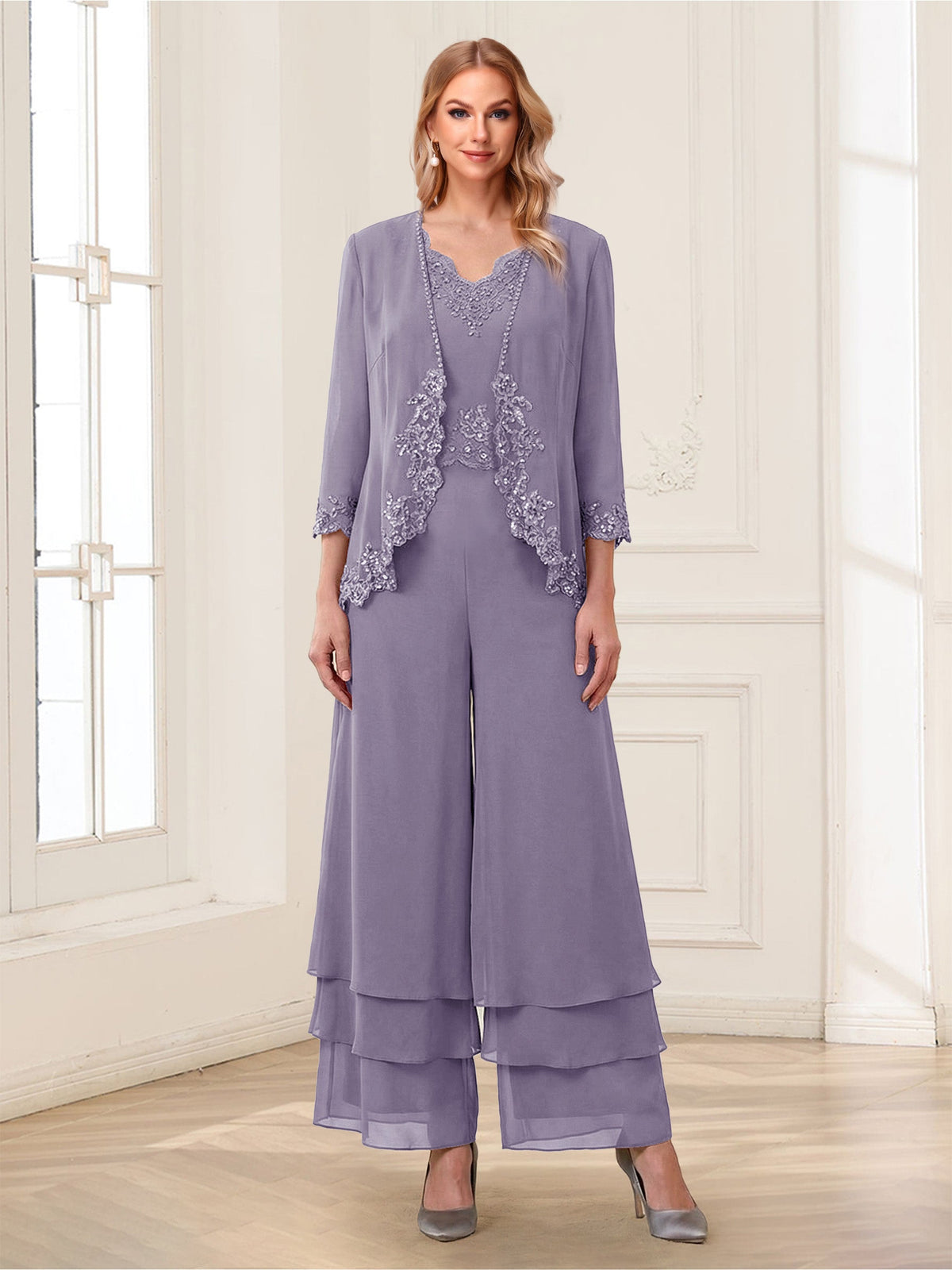 Mila Elise Wisteria back view mother of the bride dress