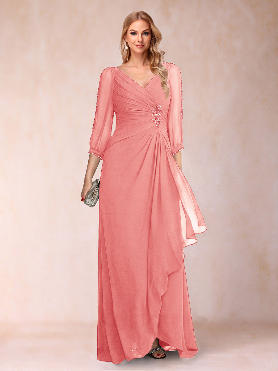 Bianca Claire Coral back view mother of the bride dress