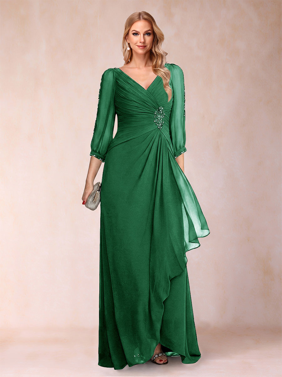 Bianca Claire Emerald front view mother of the bride dress