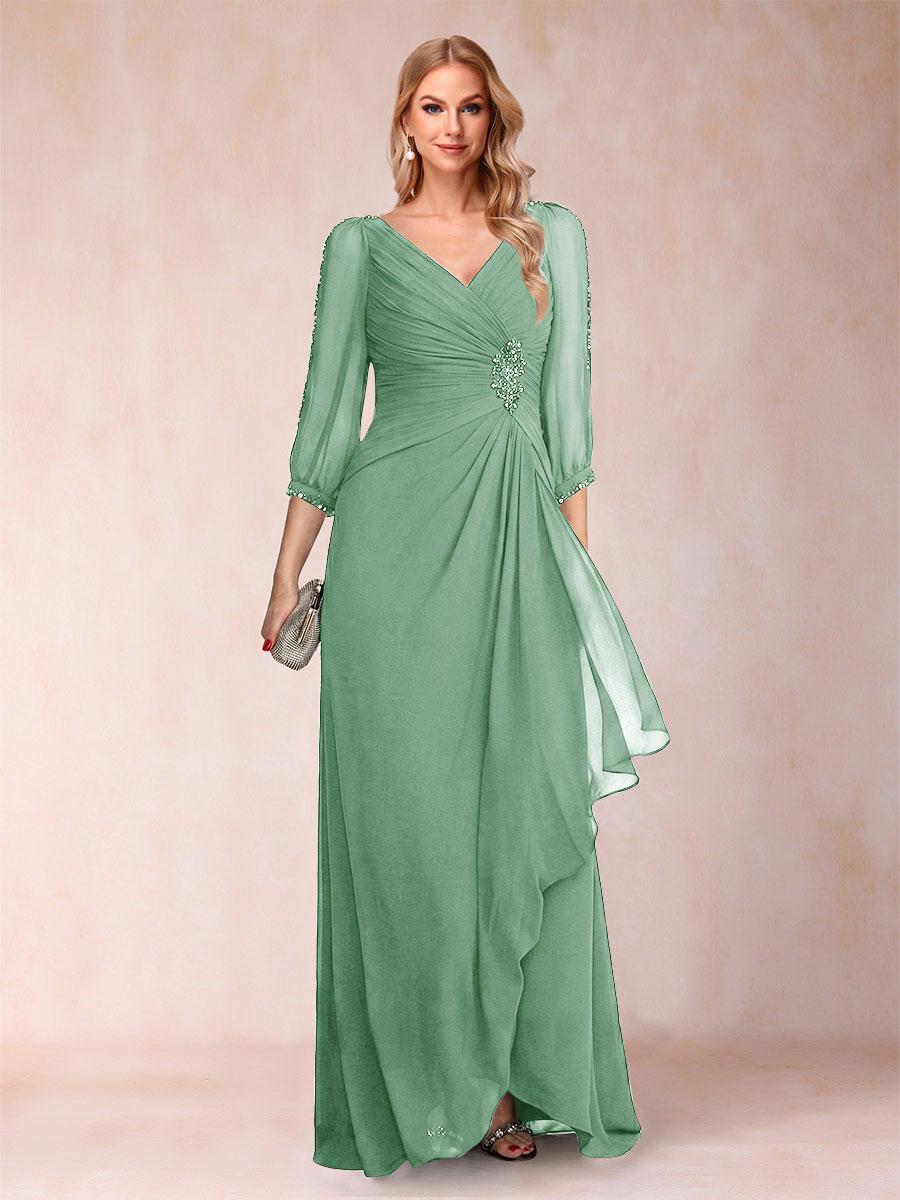 Bianca Claire Eucalyptus front view mother of the bride dress