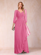 Bianca Claire Fuchsia front view mother of the bride dress