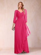 Bianca Claire Fuchsia back view mother of the bride dress