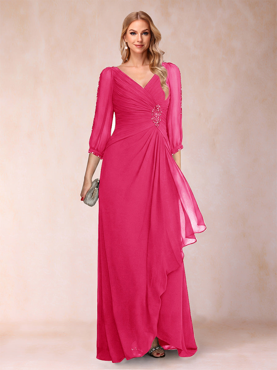 Bianca Claire Fuchsia back view mother of the bride dress