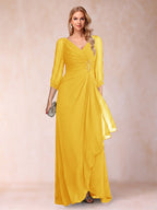 Bianca Claire Gold front view mother of the bride dress