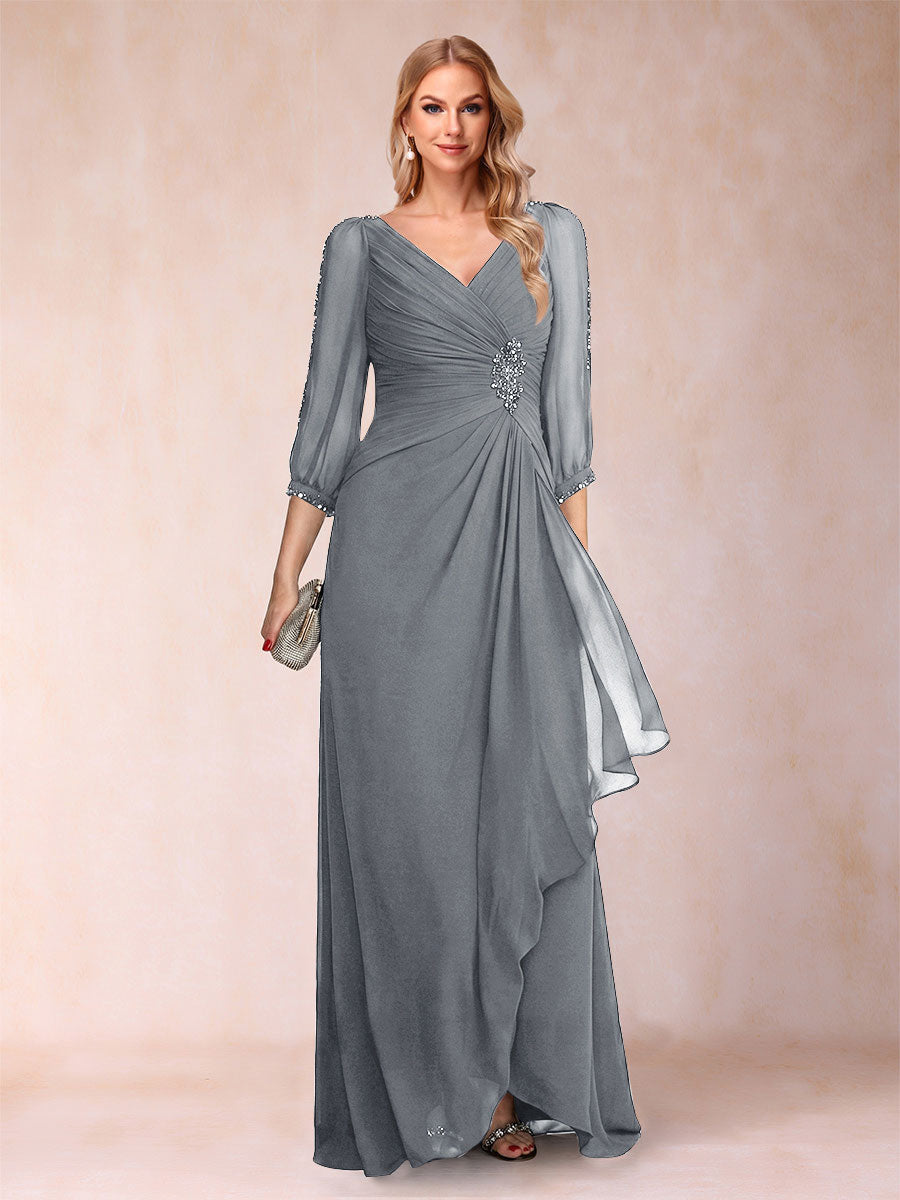 Bianca Claire Grey front view mother of the bride dress