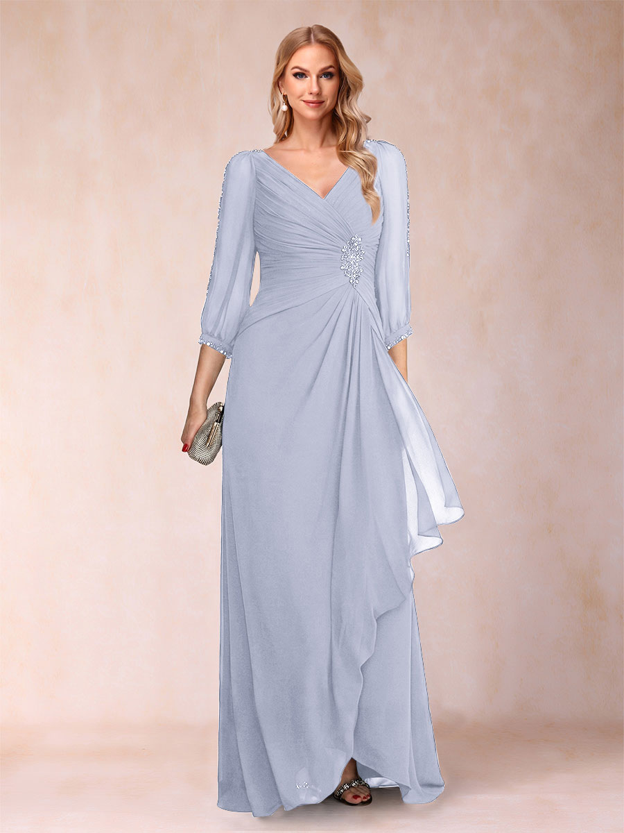 Bianca Claire Lavender front view mother of the bride dress