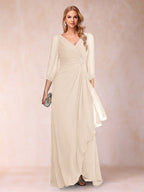 Bianca Claire Champagne back view mother of the bride dress