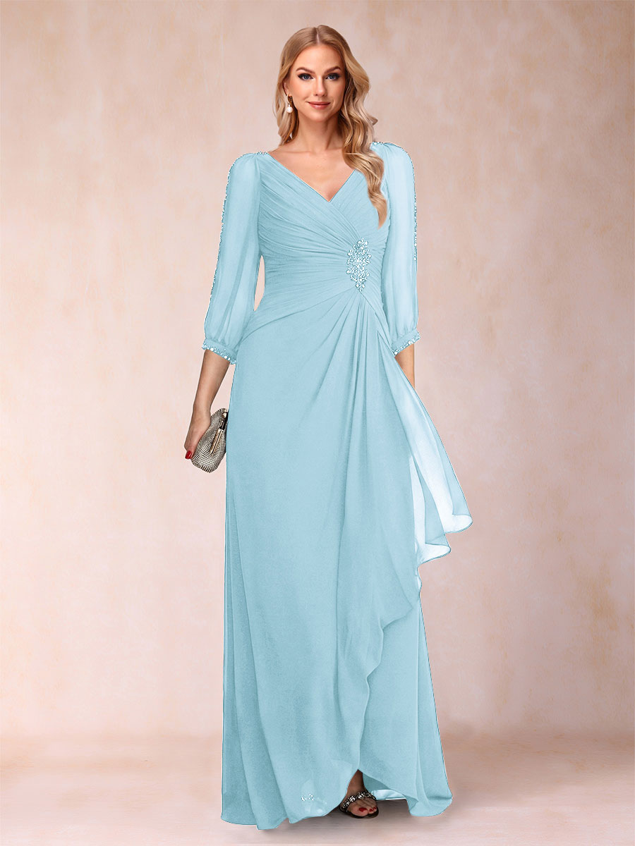 Bianca Claire Sky Blue back view mother of the bride dress