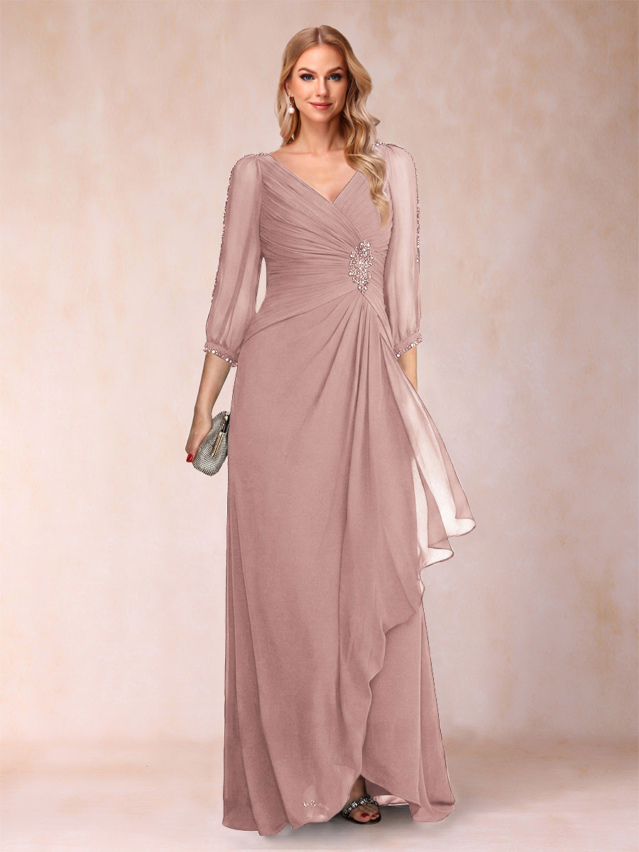 Bianca Claire Mauve front view mother of the bride dress