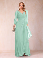 Bianca Claire Mint Green front view mother of the bride dress