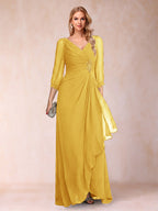 Bianca Claire Gold back view mother of the bride dress
