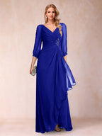 Bianca Claire Royal Blue side view mother of the bride dress