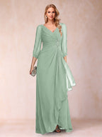 Bianca Claire Sage Green back view mother of the bride dress