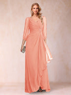 Bianca Claire Coral front view mother of the bride dress