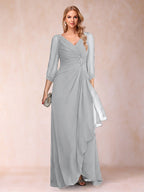 Bianca Claire Silver front view mother of the bride dress