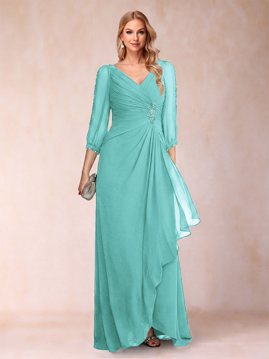 Bianca Claire Pool Blue back view mother of the bride dress