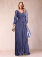 Bianca Claire Dusty Blue back view mother of the bride dress