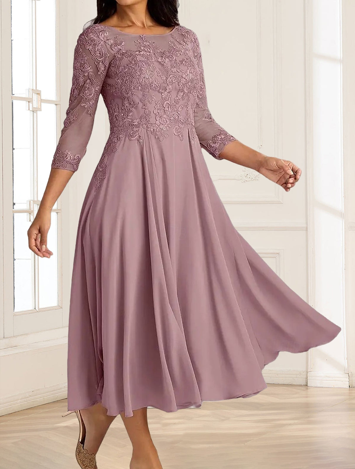 Zorina Lane Mauve side view mother of the bride dress
