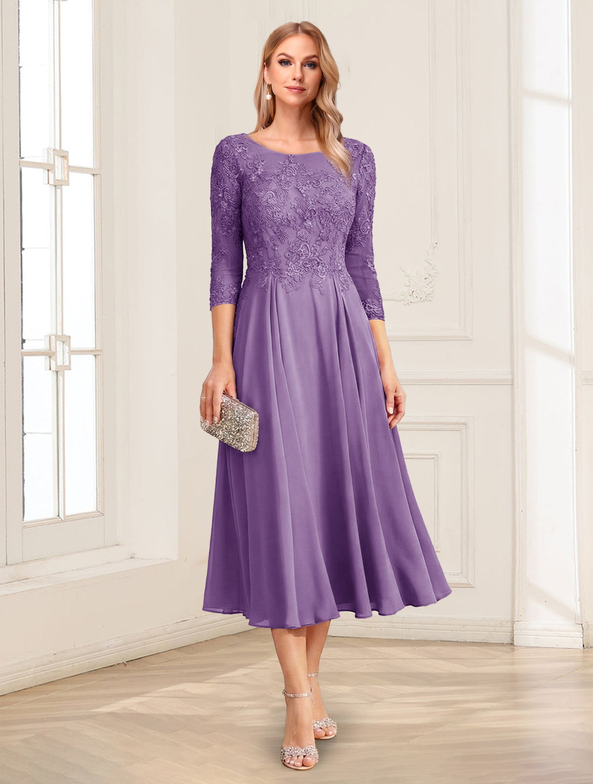 Zorina Lane Wisteria front view mother of the bride dress