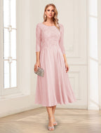 Zorina Lane Pearl Pink front view mother of the bride dress