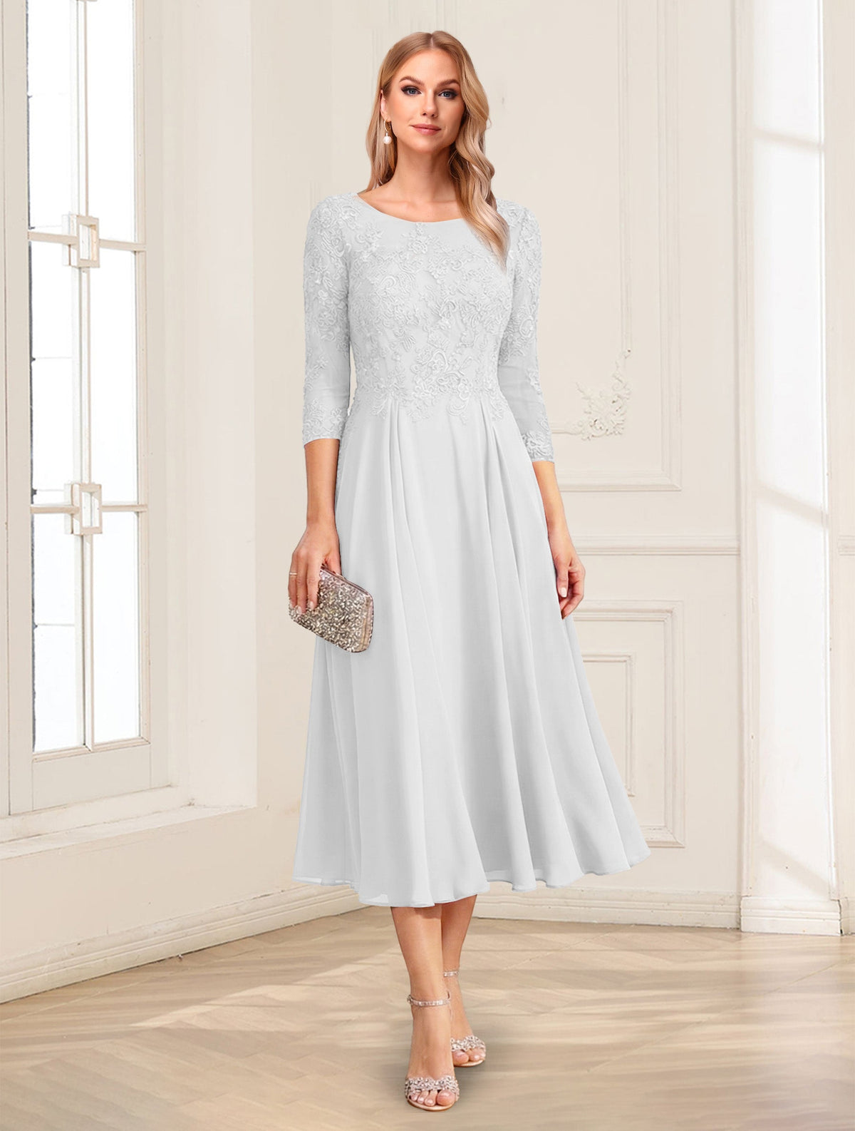 Zorina Lane Ivory back view mother of the bride dress