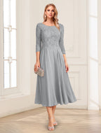 Zorina Lane Silver front view mother of the bride dress
