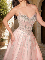 Briallen Hope Blush side view prom dress