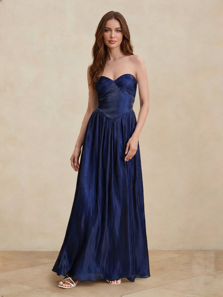 Aurembia Skye Navy Blue front view prom dress