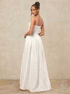 Zafira Moon White back view prom dress