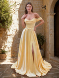 Xylina Grace Yellow front view prom dress