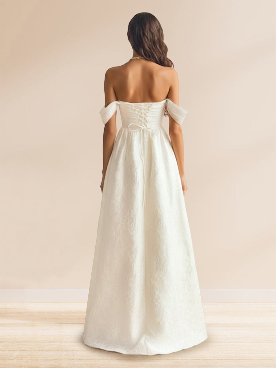 Wisteria Belle Ivory back view prom dress