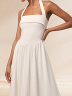 Valeska June White back view prom dress